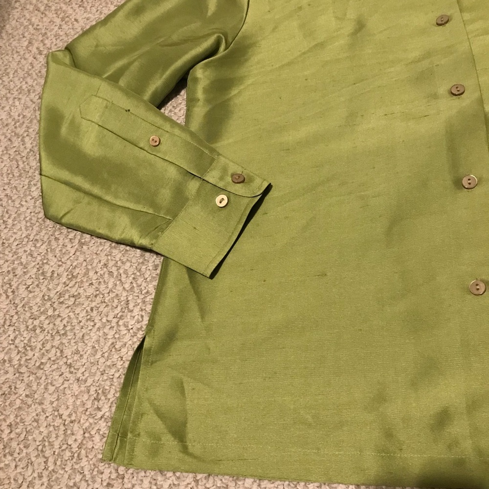 🆕 Josephine Chaus Lime Green Silk Blouse - Picture 7 of 8